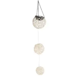 Suspension solaire en rotin blanc