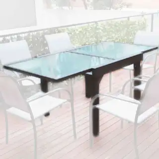 Table de jardin honfleur 90/180 x 90cm