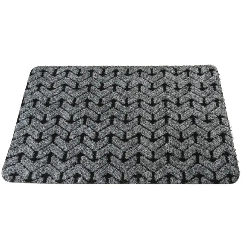 Tapis chevron gris et noir de 40 x 60 cm