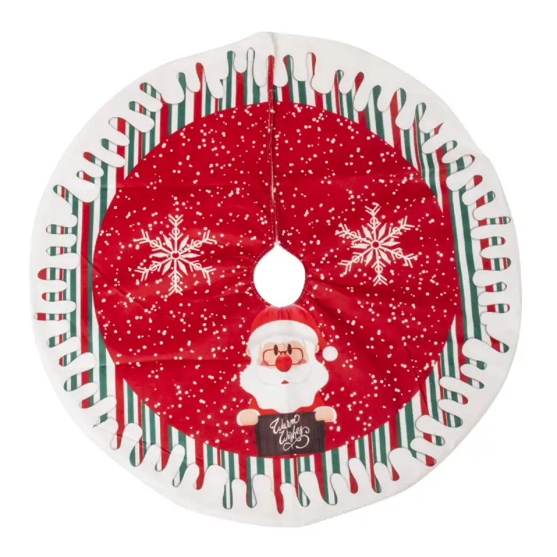 Tapis de sapin Papa Noël rouge Ø78cm