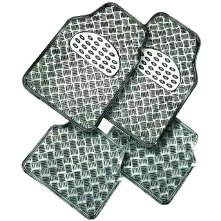 Tapis de voiture 4 pièces en PVC aspect Carbone