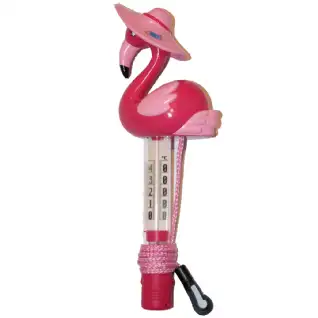 Thermomètre piscine flamant rose 28 cm