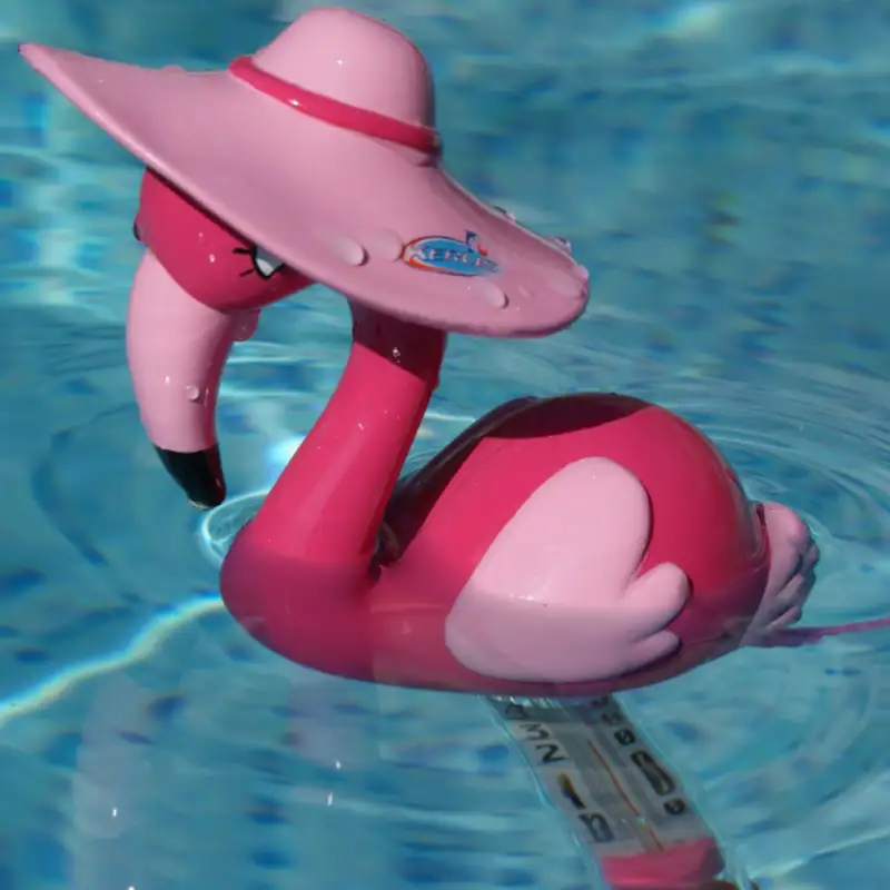 Thermomètre piscine flamant rose 28 cm