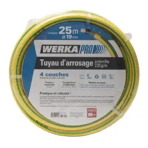 Tuyau d'arrosage renforcé Ø19mm antivrille WERKA PRO 220 g/m