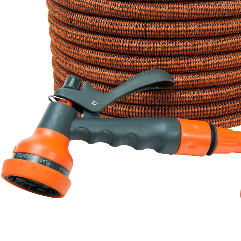 Tuyau d'arrosage PRO extensible orange avec pistolet