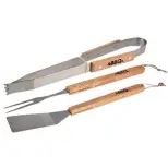 Set d'ustensiles de barbecue avec manche en bois - BBQ