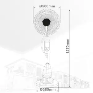 Ventilateur brumisateur avec pied + télécommande