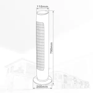 Ventilateur colonne oscillant 45 w