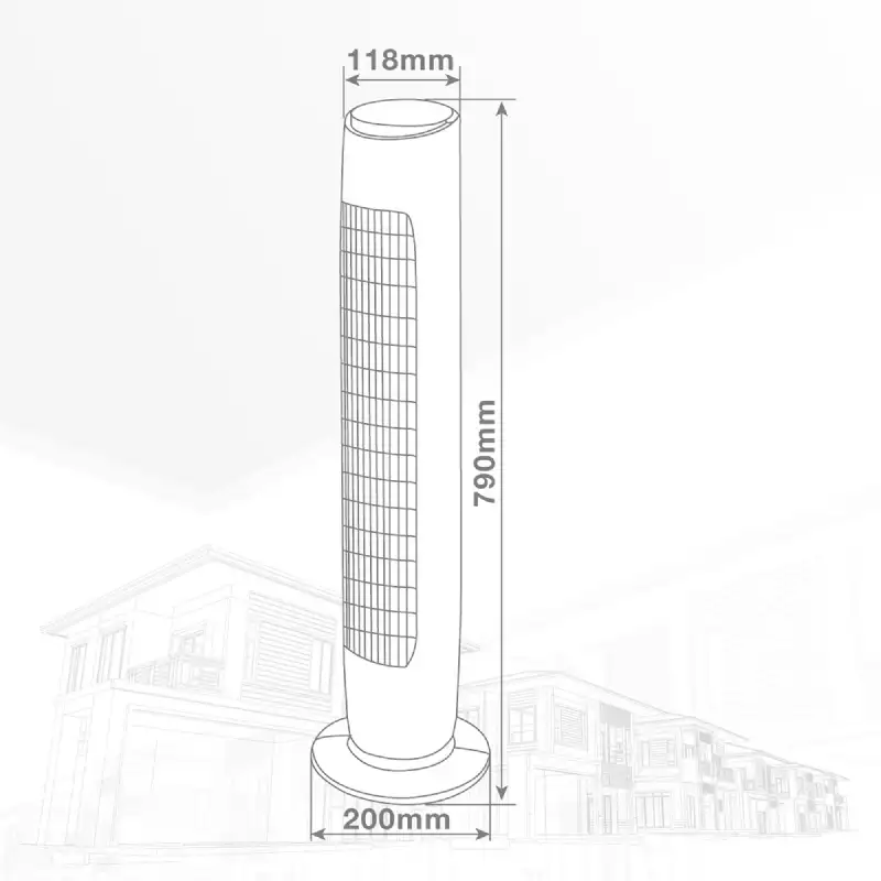 Ventilateur colonne oscillant 45 w