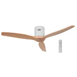 Ventilateur de plafond blanc et bois Ø 132cm