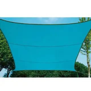 Voile d'ombrage carrée bleu azur 3,6m x 3,6m