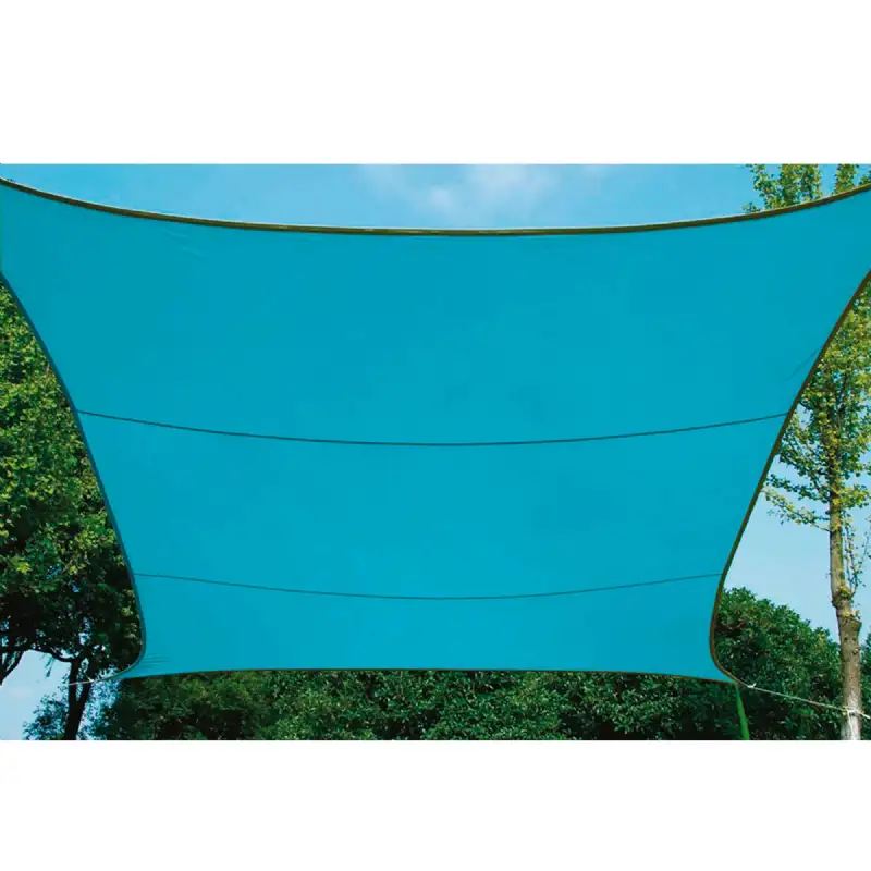 Voile d'ombrage carrée bleu azur 3,6m x 3,6m