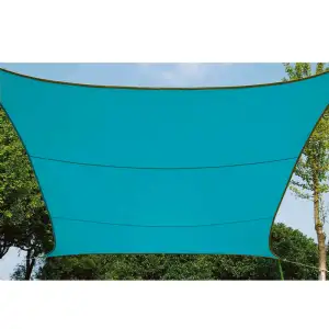 Voile d'ombrage carrée bleu azur 5m x 5m