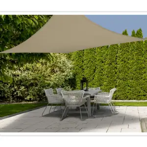 Voile d'ombrage carré 5 x 5 m beige