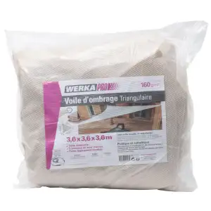 Voile d'ombrage triangulaire crème WERKA PRO