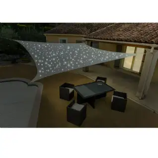 Voile d'ombrage solaire 300 Led 4x5m crème WERKA PRO