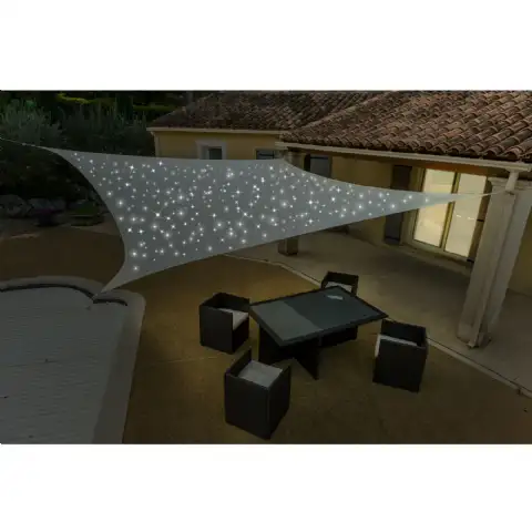 Voile d'ombrage solaire 200 Led 3x4m taupe WERKA PRO