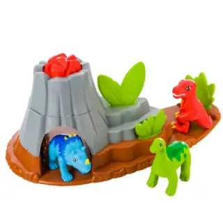 Jeu dinosaure volcano + décor + 3 dinosaures